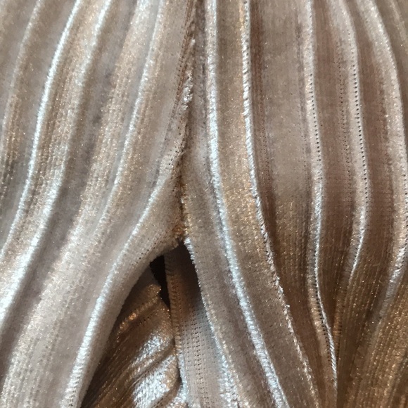 Leith champagne velvet long sleeves midi dress quiet luxury old money prom party - Picture 15 of 16